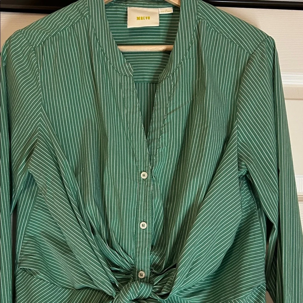 Anthropology Maeve Katherine Knotted Stripped Women’s Top Size 10 - Picture 2 of 8